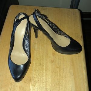 Black strapped heels